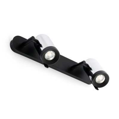 Wall lamp in shiny chrome-plated steel with GU10 bulb socket, GRANILE.
