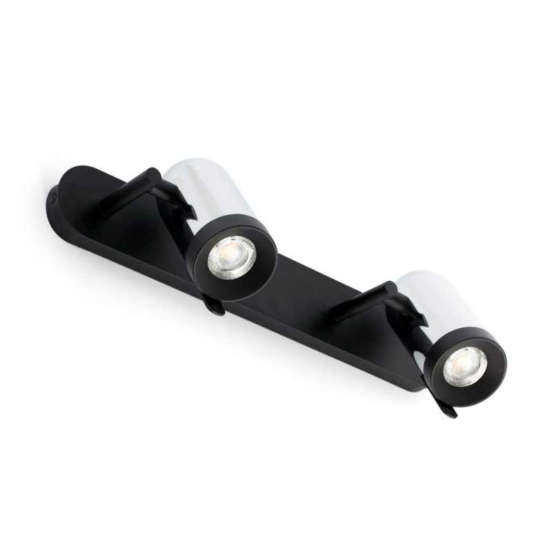 Wall lamp in shiny chrome-plated steel with GU10 bulb socket, GRANILE.