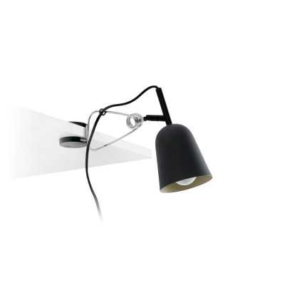 Table lamp made of matte black aluminum with E14 socket ANILLE