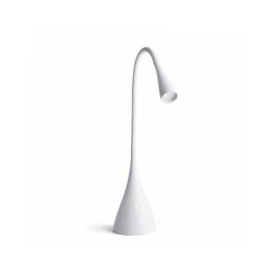 Table lamp with integrated LED in shiny white aluminum by BODEREL