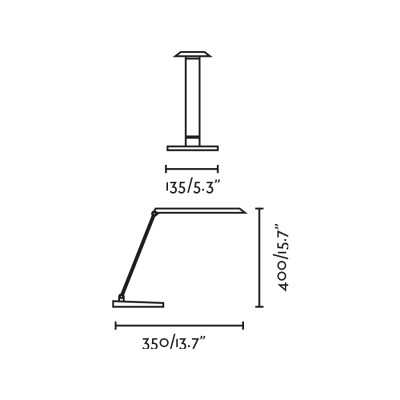 Table lamp with integrated LED plastic in glossy white LE GAU