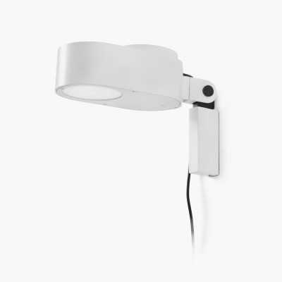 Wall lamp with integrated LED in matte white aluminum LEOGNAN
