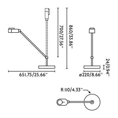 Table lamp with integrated yellow LED aluminum RANTON