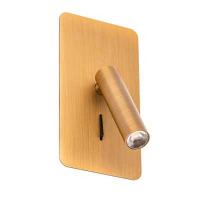 Wall lamp with integrated LED in brushed bronze aluminum MALLET