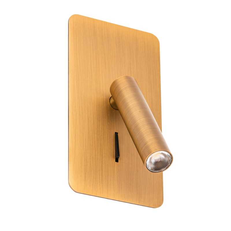 Wall lamp with integrated LED in brushed bronze aluminum MALLET