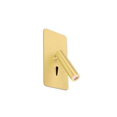 Wall lamp with integrated LED in matte gold aluminum, RANCHY.