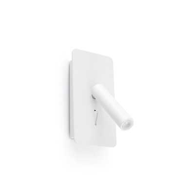 Wall lamp with integrated LED in matte white aluminum, SABRES.