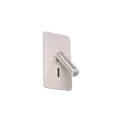 Wall lamp with integrated LED in brushed steel aluminum FELZINS