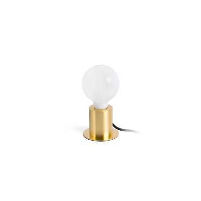 Table lamp made of matte gold steel with E27 socket by PEVANGE.