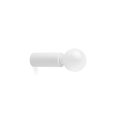 Aluminum wall lamp E27 in matte white and large.