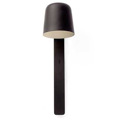 Wall lamp in black steel with E27 socket MALPALU