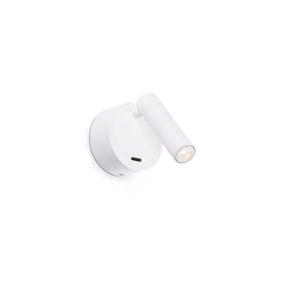 Wall lamp with integrated LED in matte white steel THIEUX