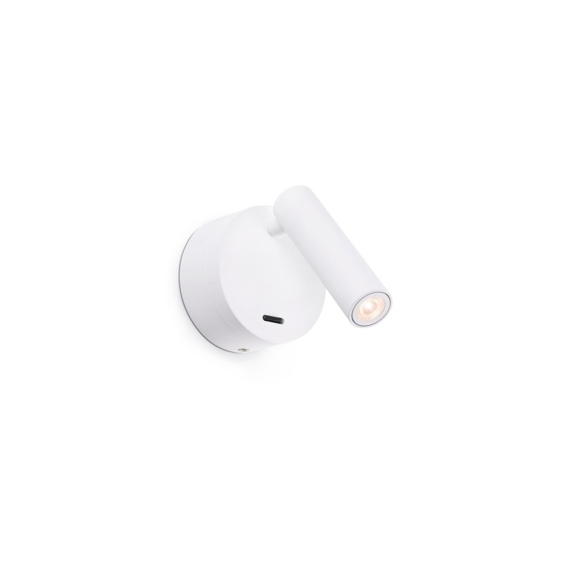 Wall lamp with integrated LED in matte white steel THIEUX
