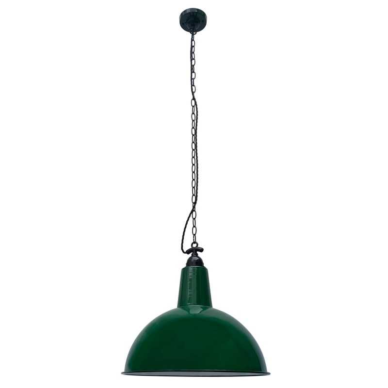 Ceiling lamp in green steel with E27 socket, AMBLIE