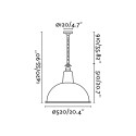 Ceiling lamp in green steel with E27 socket, AMBLIE