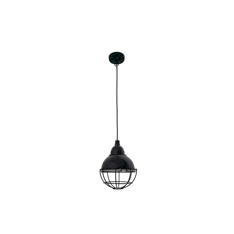 Ceiling lamp in glossy black steel with E27 socket, LINIERE.
