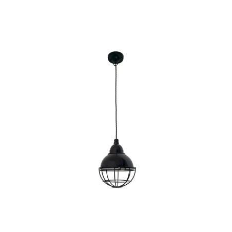Ceiling lamp in glossy black steel with E27 socket, LINIERE.