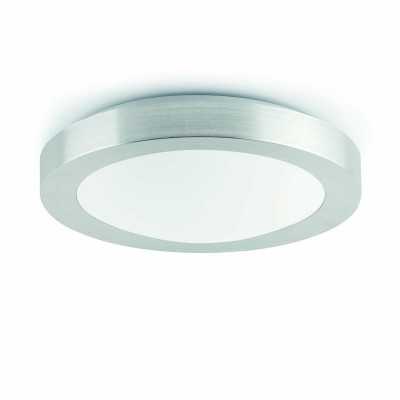 Aluminum E27 brushed steel ceiling lamp BOYAVAL