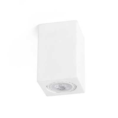 Ceiling lamp made of matte white plaster with GU10 socket, RIUTES brand.