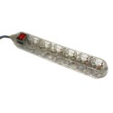 Power strip with 6 transparent outlets and cable