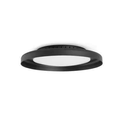 Ceiling lamp with integrated LED in matte black steel LAGAMAS