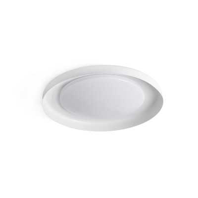 Ceiling lamp with integrated LED in matte white steel, PERTHES.