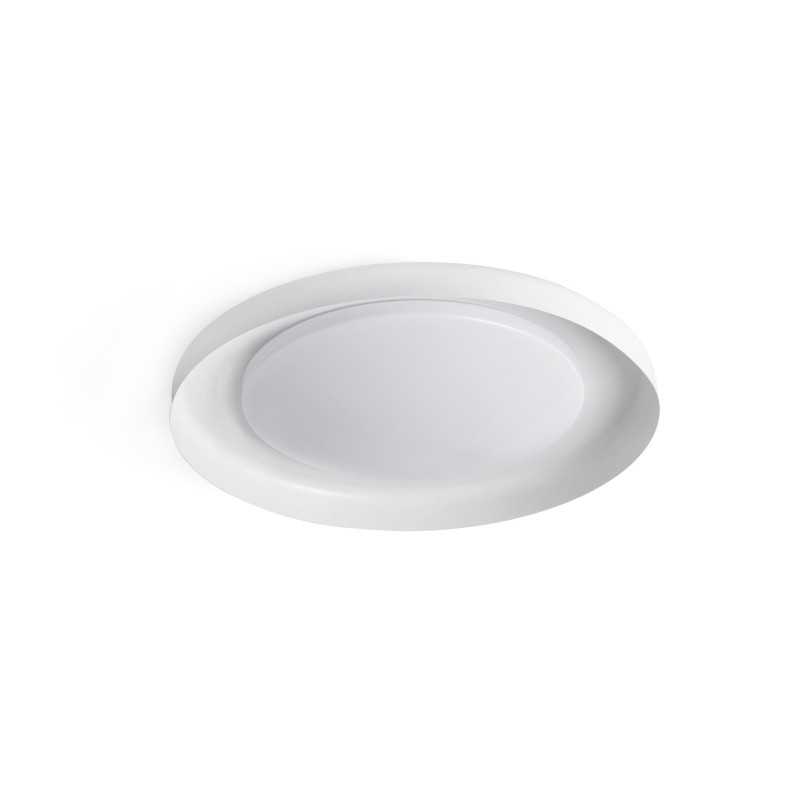 Ceiling lamp with integrated LED in matte white steel, PERTHES.