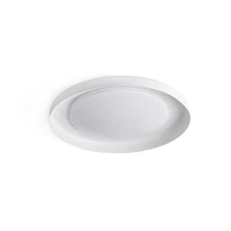 Ceiling lamp with integrated LED in matte white steel, PERTHES.