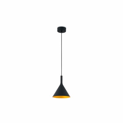 Ceiling lamp with integrated black steel LED LANGIS