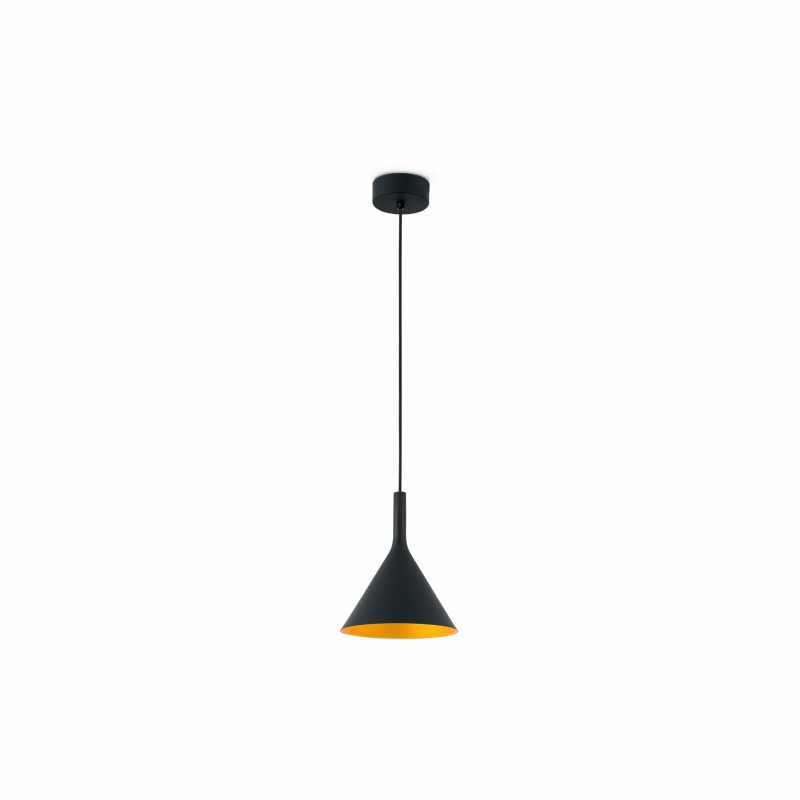 Ceiling lamp with integrated black steel LED LANGIS