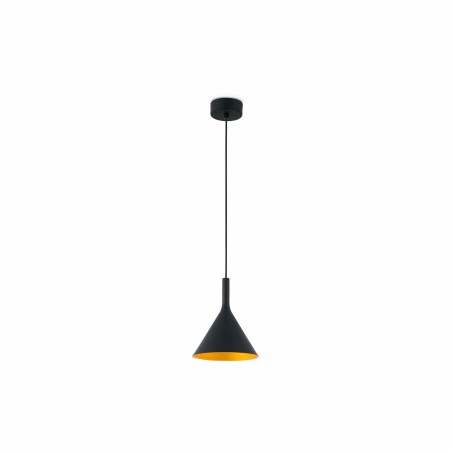 Ceiling lamp with integrated black steel LED LANGIS