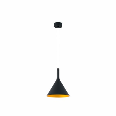 Ceiling lamp with integrated black steel LED DARNIS