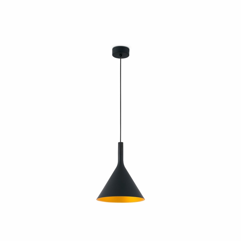 Ceiling lamp with integrated black steel LED DARNIS