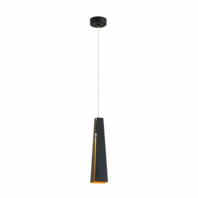 Ceiling lamp with integrated LED in matte black aluminum AMPLIER