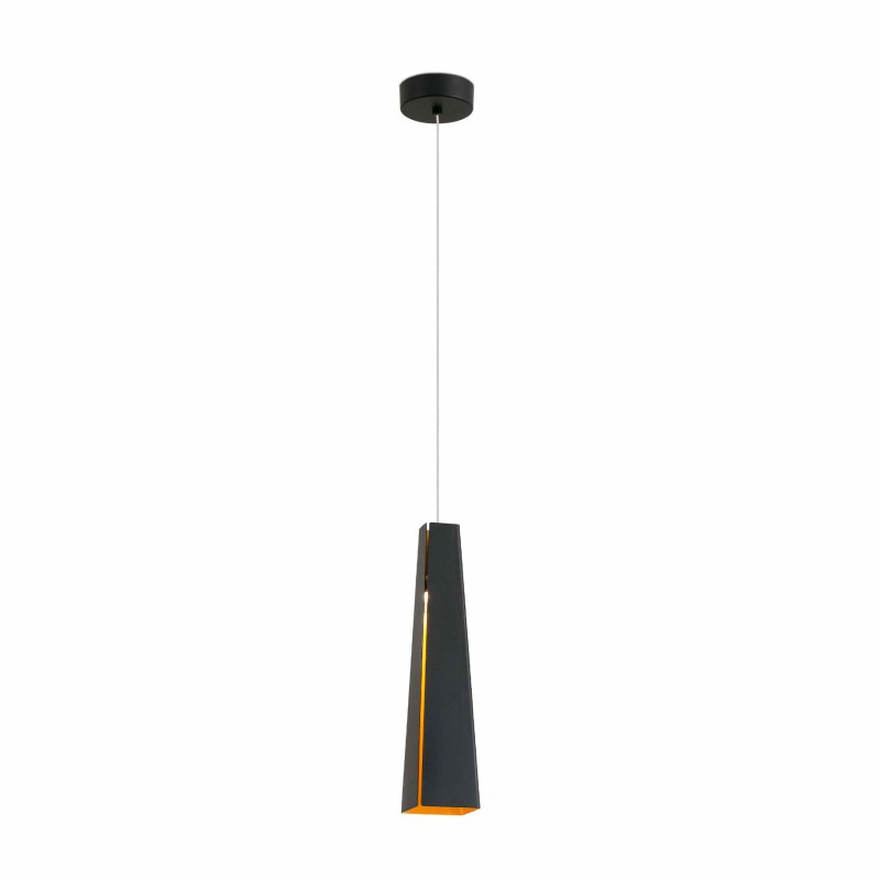 Ceiling lamp with integrated LED in matte black aluminum AMPLIER